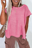 Solid Color Slit Hem Knit Top- 3 Colors