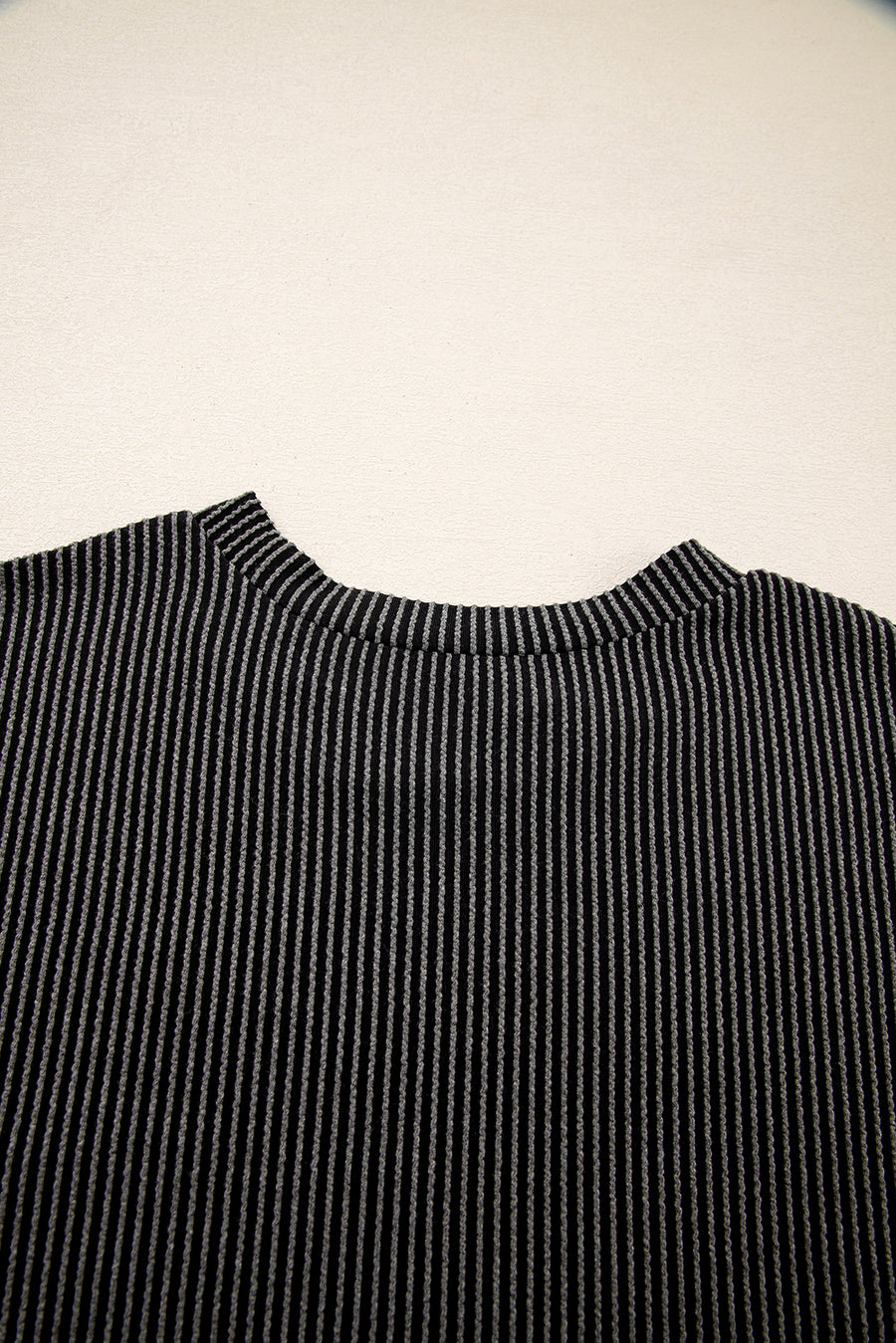 Twist Ribbed Color Block Pocket Crew Neck T-Shirt- 4 Colors