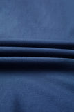 Blue & Cream Knit Color Block Patchwork Star Patch Sweatshirt