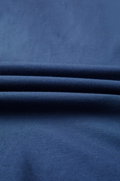 Dark Blue Knitted Colorblock Patchwork Star Patched Long Sleeve Top