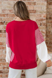 Striped Patchwork Sleeve Colorblock Sweatshirt- 3 Colors