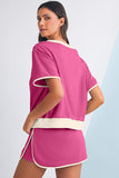 *Pre-Order* Color Block Drop Shoulder T-Shirt and Skort Set- 5 Colors