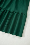 Solid Long Sleeve Button V-Neck Tiered Maxi Dress- 2 Colors