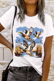 White Flying Ducks Graphic T-Shirt