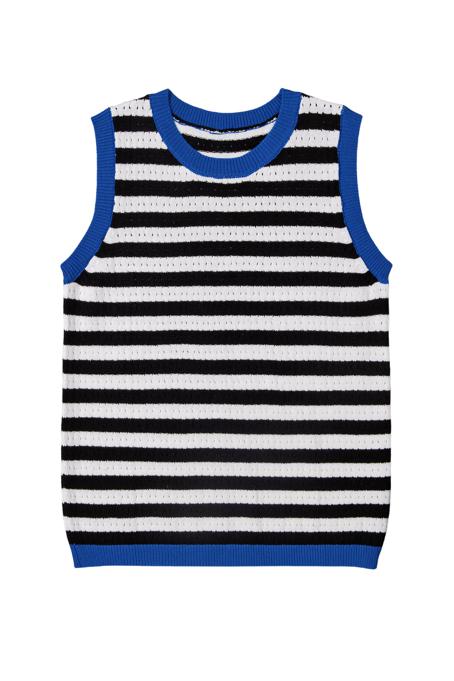 Striped Contrast Trim Sleeveless Sweater Vest- 3 Colors