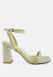 Mooncut Ankle Strap Block Heel Sandals- 3 Colors