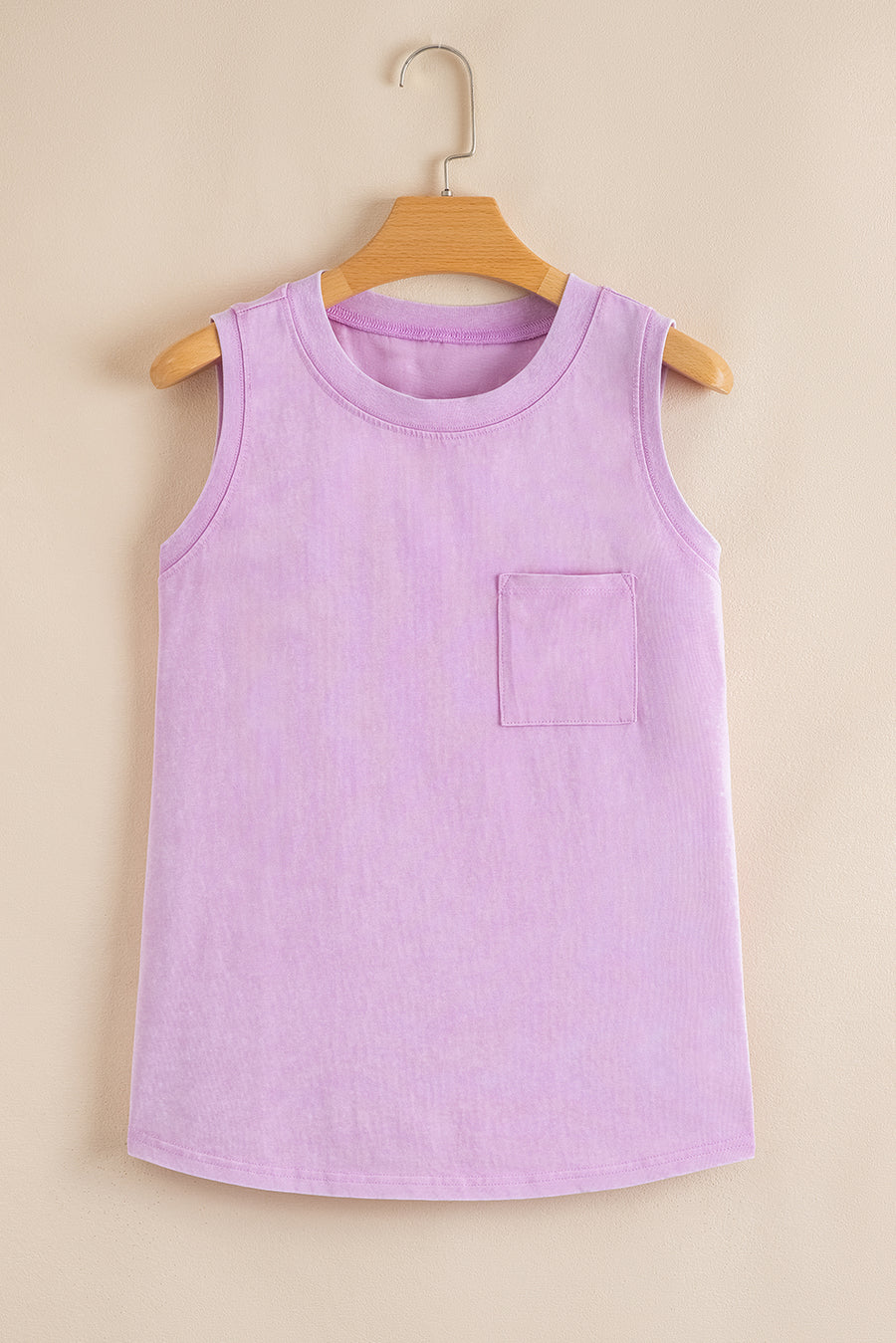 Wisteria Mineral Wash Chest Pocket Tank Top