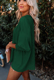 Shirred Cuffs Short Sleeve Blouse- 2 Colors