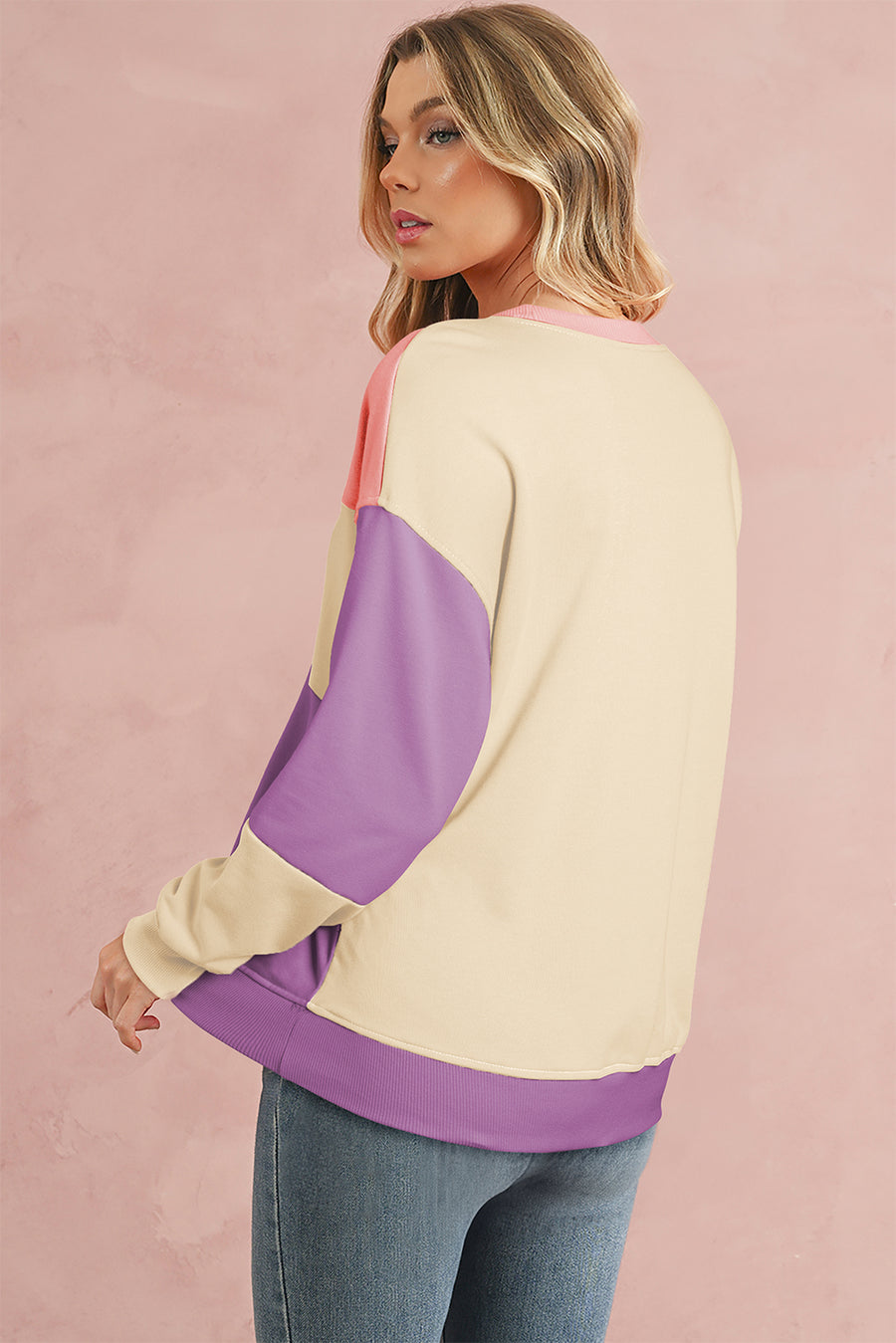 Color Block Drop Shoulder Sweatshirt- 4 Colors
