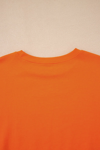 Tillandsia Purple Varsity Stripe Detail Drop Shoulder Pullover Mini Skort Set