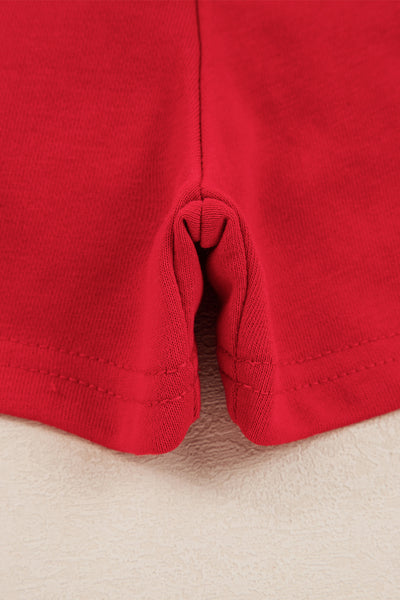 Tillandsia Purple Varsity Stripe Detail Drop Shoulder Pullover Mini Skort Set