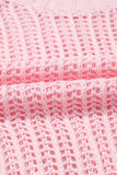 Side Tie Crochet Knit Short Sleeve Sweater- 2 Colors
