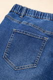 Plus Size Acid Wash Lace-Up Jeans- 4 Colors