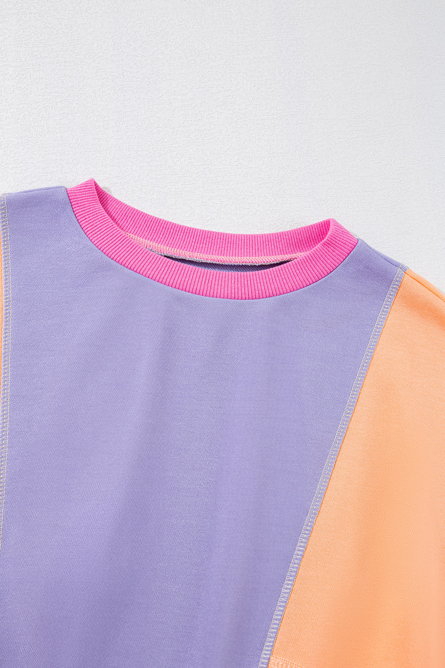 Color Block Patchwork Drop Shoulder Sweatshirt with Pockets- 2 Colors