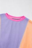 Color Block Patchwork Drop Shoulder Sweatshirt with Pockets- 2 Colors