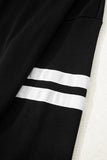 Varsity Striped Sleeve Drop Shoulder Sweatshirt and Shorts Set- 5 Colors