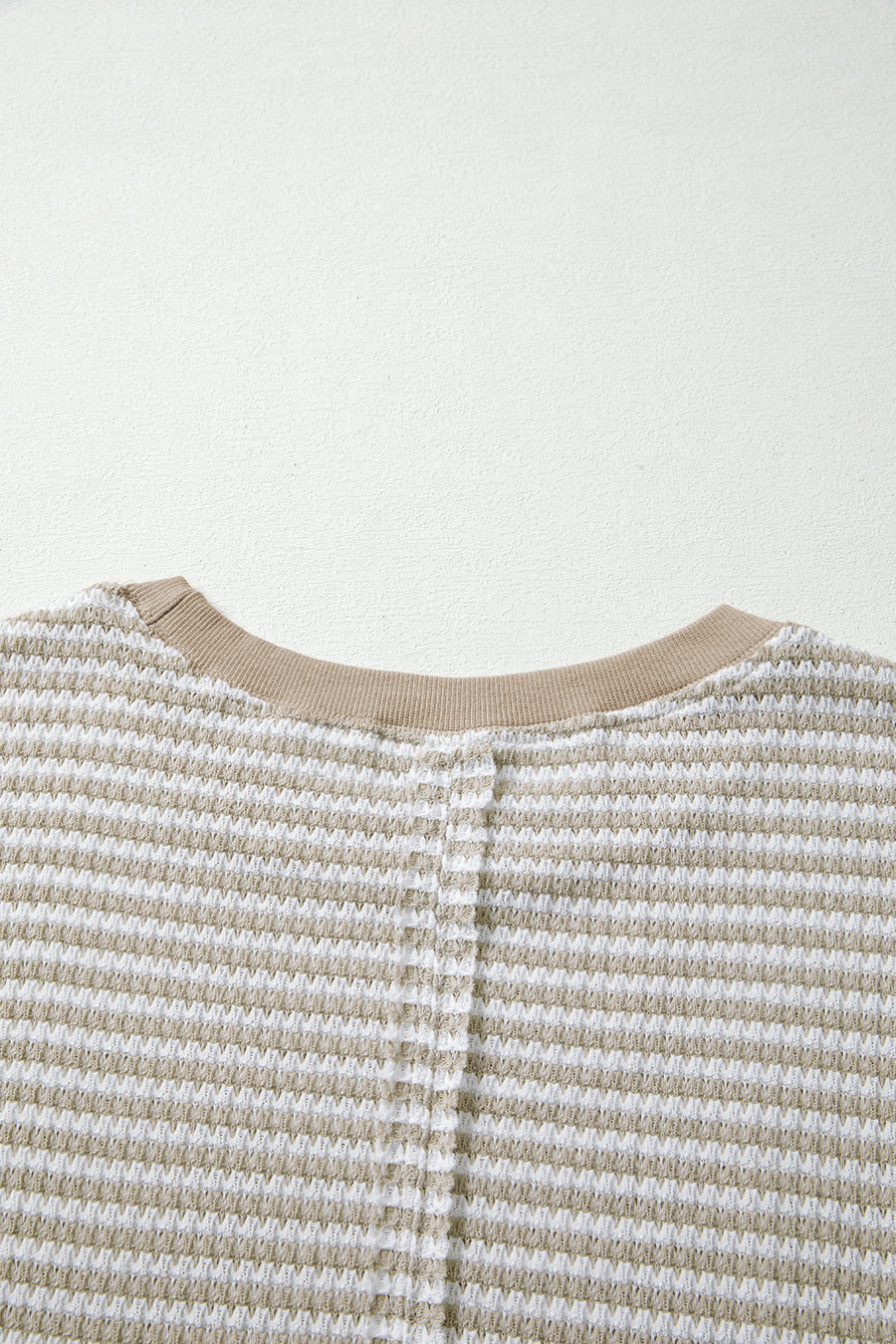 Striped Ribbed Exposed Seam Long Sleeve Oversized Top- 3 Colors