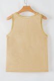 Contrast Trim Crew Neck Tank Top- 2 Colors