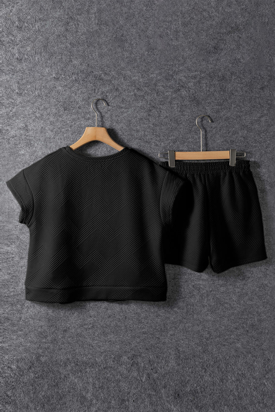 Textured Short Sleeve Top and Shorts Set- 7 Colors