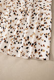 Floral Print Smocked Ruffle Sleeves Dress B