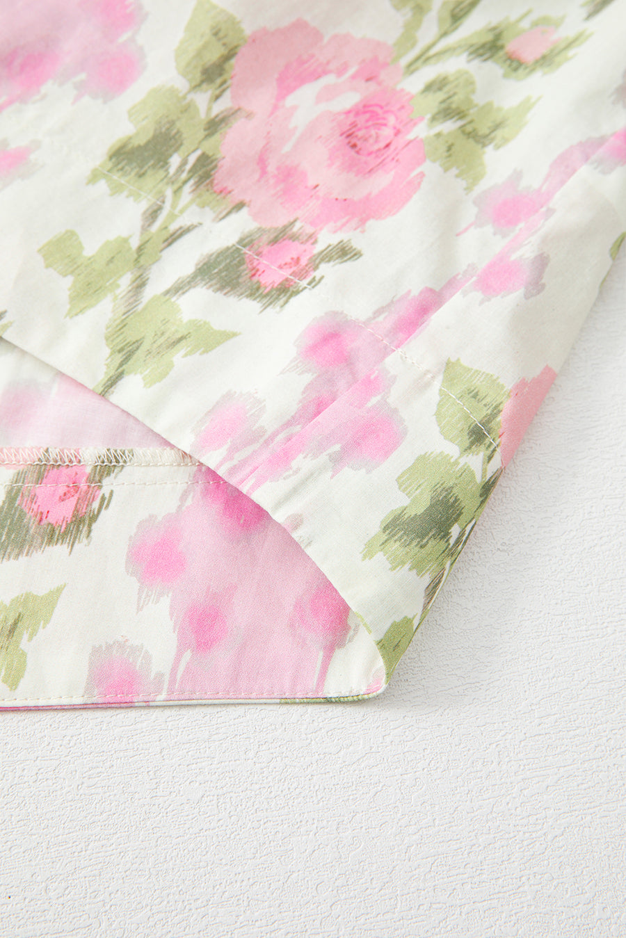 Pink Rose Layered Ruffle Short Sleeve Blouse