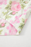 Pink Rose Layered Ruffle Short Sleeve Blouse