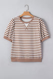 Striped Short Bubble Sleeve T-Shirt- 3 Colors