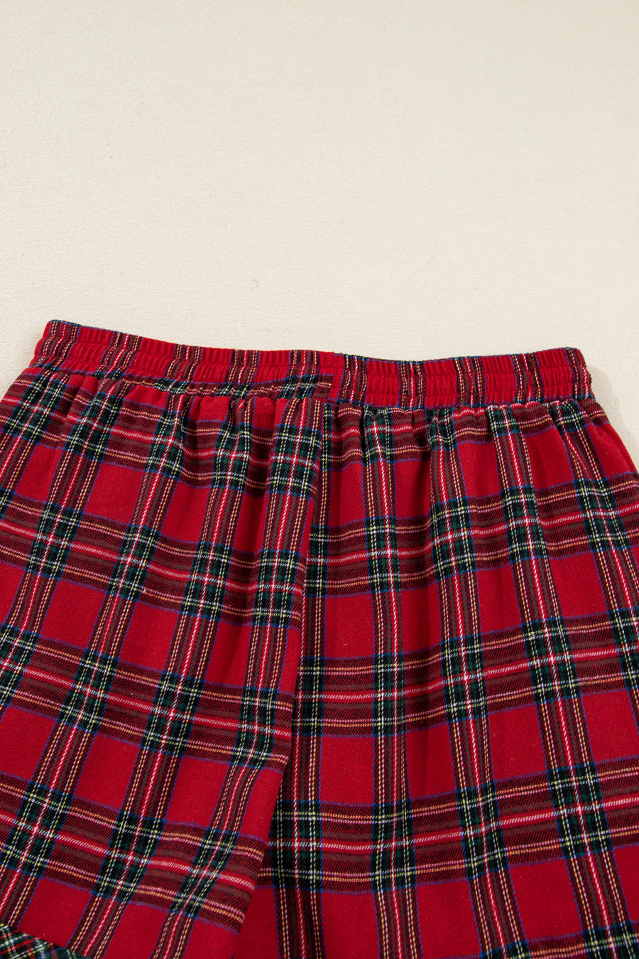 Red Plaid Contrast Color Long Sleeve Pajama Set- 3 Options