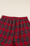 Red Plaid Contrast Color Long Sleeve Pajama Set- 3 Options