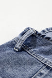 Mineral Wash Blue Straight Leg Denim Overalls