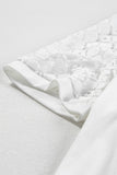 Seamed Detail Contrast Lace Raglan Sleeve T-Shirt- 2 Colors