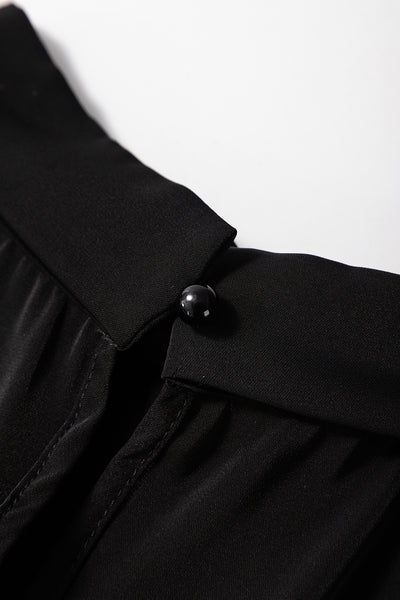 Black Keyhole Lace Splicing Raglan Sleeve Blouse