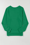 Green Crew Neck Raglan Sleeve Sweatshirt