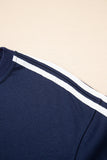 Varsity Striped Cropped Sweatshirt and Wide Leg Pants Matching Set- 5 Colors