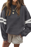 Varsity Striped Sleeve Loose Fit Sweatshirt- 8 Colors