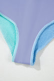Corded Color Block Square Neck Tankini- 3 Colors
