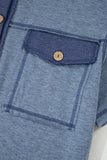 Button-Up Patchwork Pocket Short Sleeve Jumpsuit