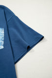 Printed Denim Chest Pocket Graphic T-Shirt- 2 Colors