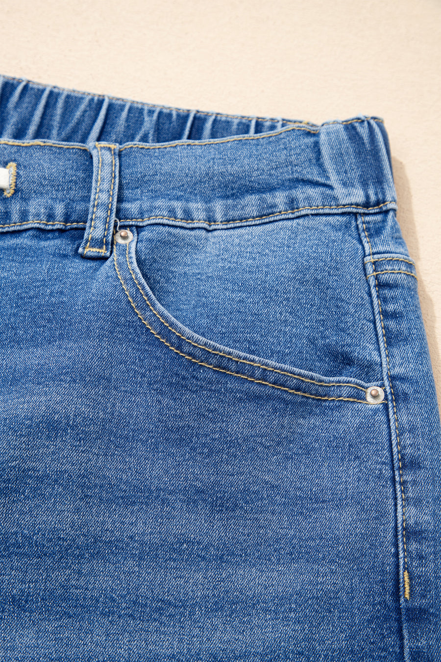 Plus Size Acid Wash Lace-Up Jeans- 4 Colors