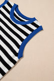 Striped Contrast Trim Sleeveless Sweater Vest- 3 Colors