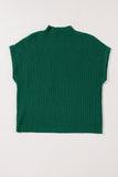 Green Pocket Ribbed Knit Short Sleeve Sweater- 9 Colors