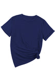 Basic Crew Neck Rolled Sleeve T-Shirt- 12 Colors
