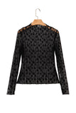 Floral Lace Sheer Long Sleeve Slim Fit Top- 3 Colors