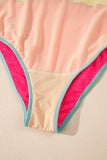 Textured Color Block One-Piece Swimsuit