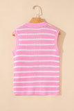 Striped V-Neck Button-Up Knit Vest- 2 Colors