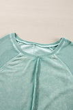 Waffle Knit Patchwork Raglan Sleeve Sweatshirt- 3 Colors