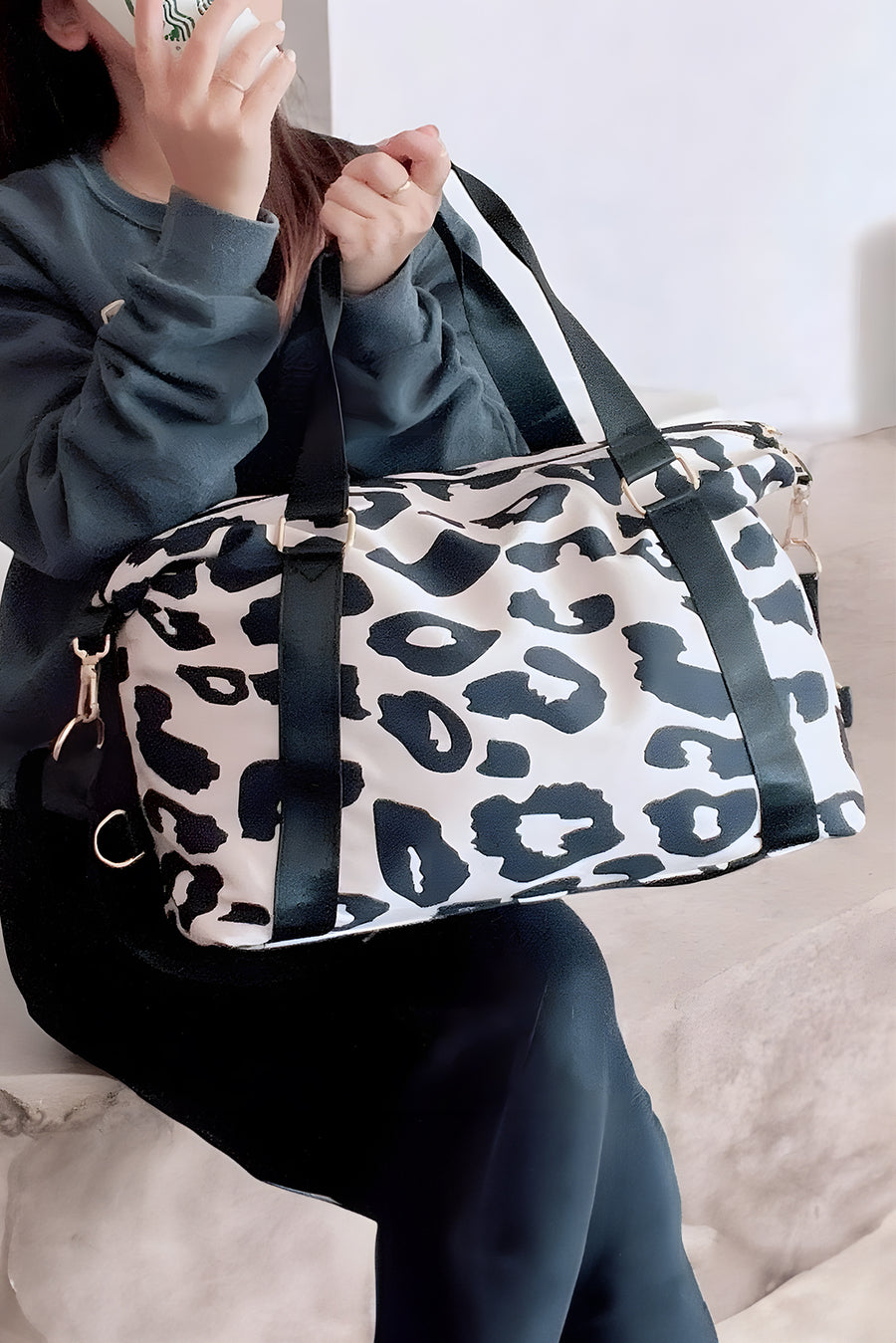 Leopard Print Luggage Tote Bag- 2 Colors