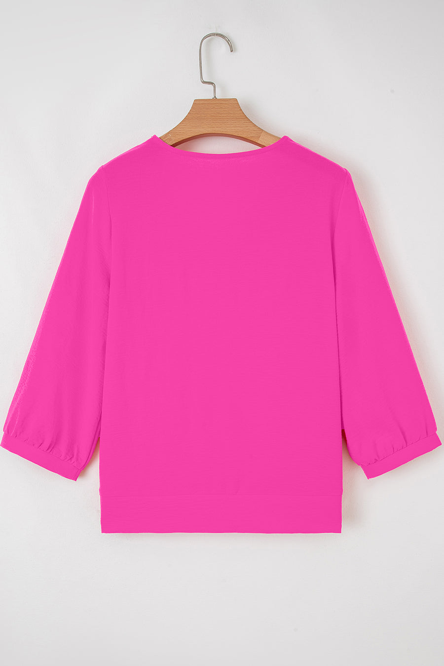 Frill V-Neck Lantern Sleeve Crinkled Blouse- 3 Colors