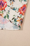 Multicolored Bohemian Floral Collared Ruffle Sleeve Button-Up Mini Dress