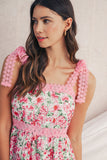 Floral Lace Tied Strap Empire Waist Maxi Dress- 2 Colors